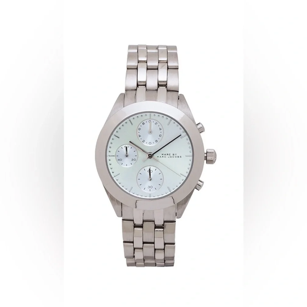 Marc Jacobs Peeker Chronograph Silver Dial Silver Steel